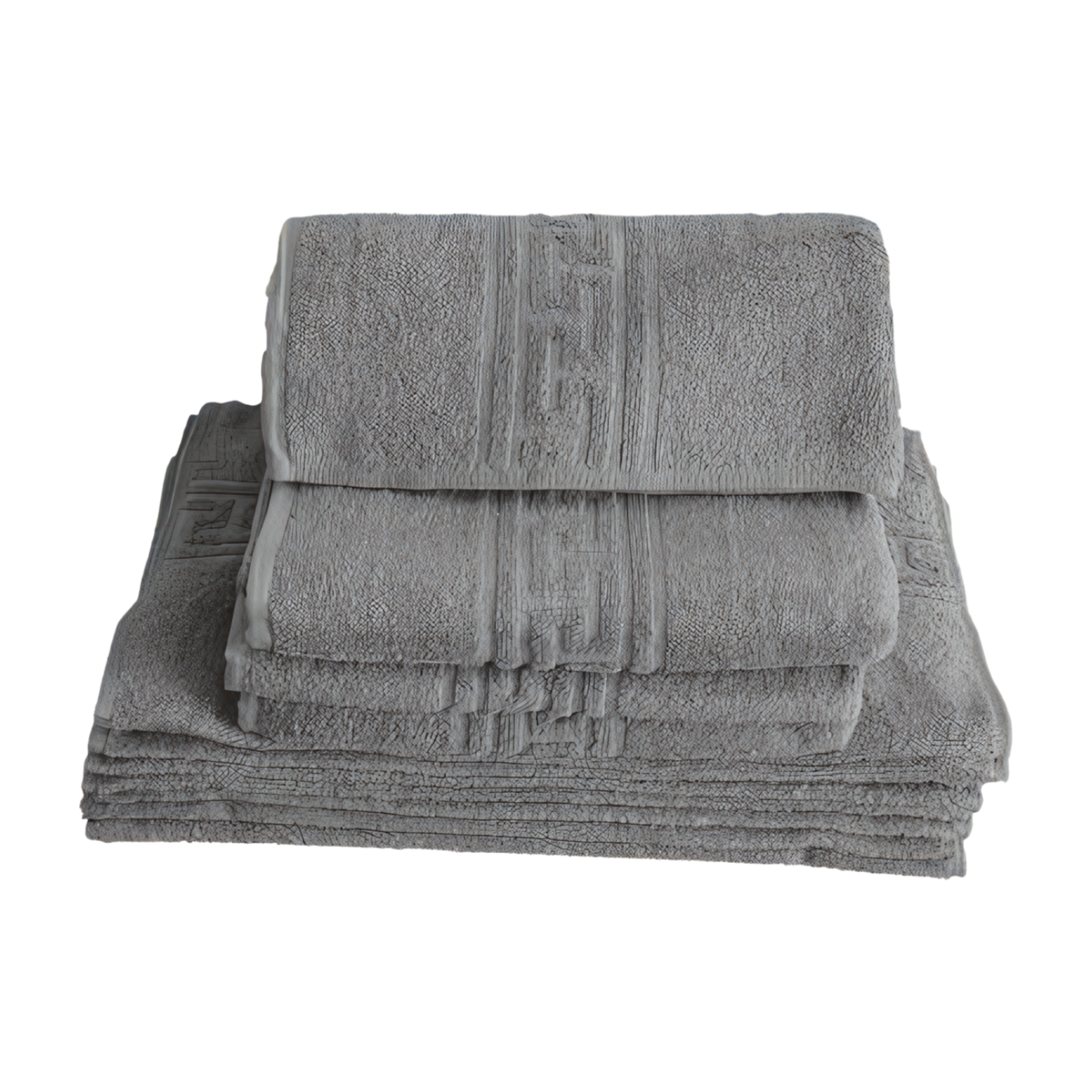 2 σετ πετσέτες Βαμβάκι 100%, Μοντέλο Ελλάδα GRI 67 cm x 130 cm, 48 cm x 85 cm