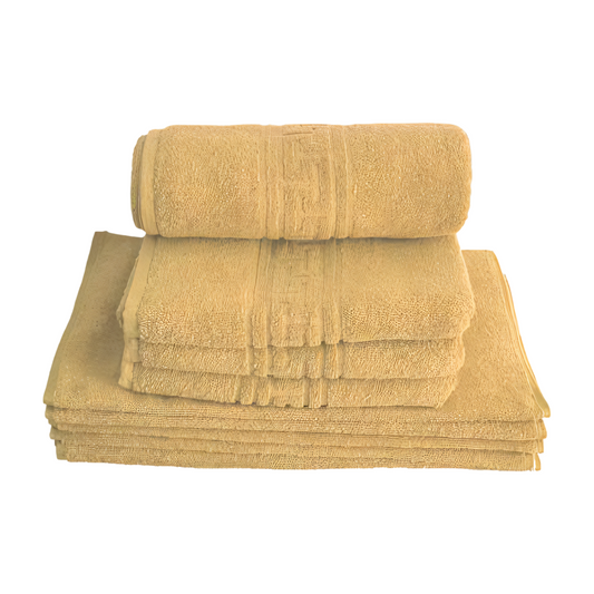 2 комплекта 100% памучни кърпи, оранжев грес модел 67 см x 130 cm, 48 cm x 85 cm