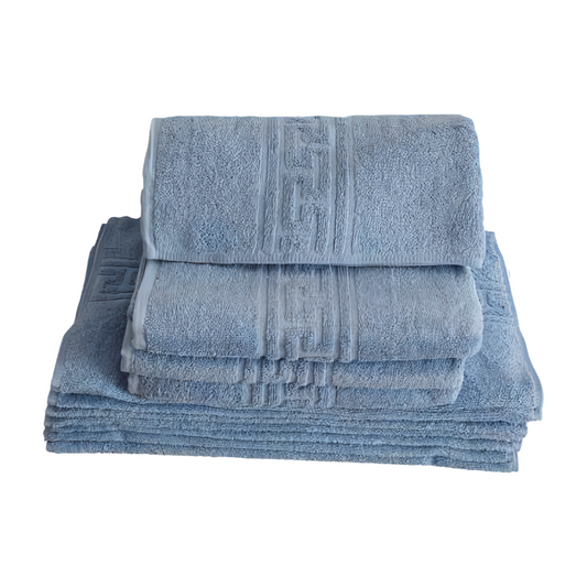 2 комплекта кърпи от 100% Памук, Модел, Greece синьо 67 см х 130 см), 48 см х 85 см