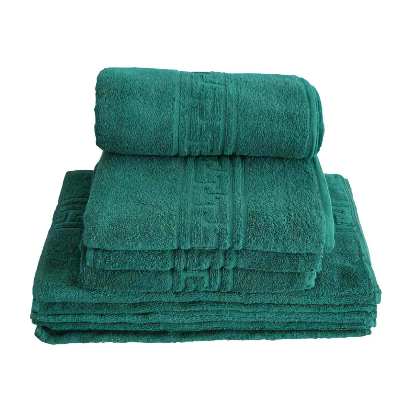2 σετ πετσέτες Βαμβάκι 100%, Μοντέλο Greece GREEN 67 cm x 130 cm, 48 cm x 85 cm
