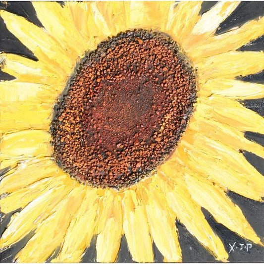 Tablou pictat manual Floarea Soarelui A, 40x40cm - naru.ro